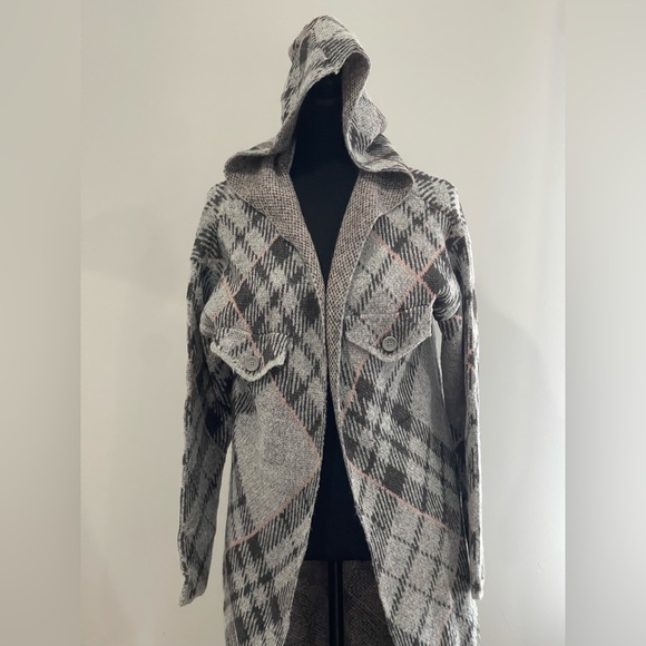 Love Ever After M‎ Plaid Hooded Women's Cardigan 462 - Picture 2 of 8